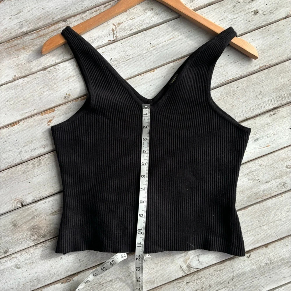 House of Harlow 1960, ribbed, cropped, tank, black, size large - Picture 7 of 7